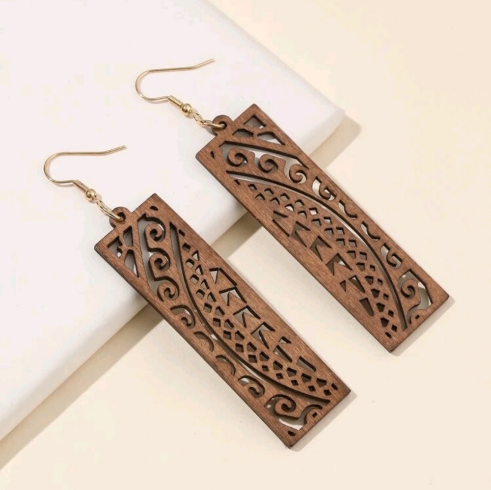 Tribal ~ Rectangle Earrings ~ New